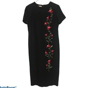 Jack mulqueen vintage black dress embroidery